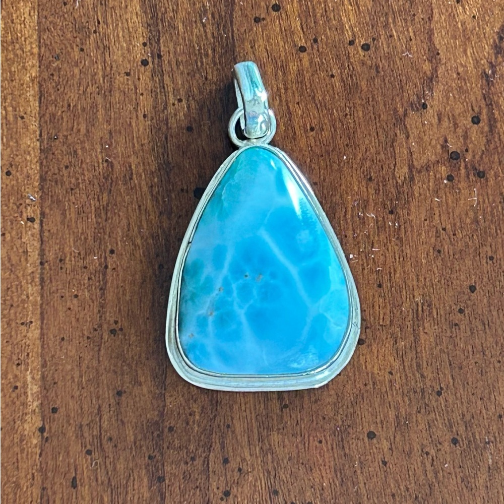 Village Silversmith Larimar and Sterling Silver Silver Pendant